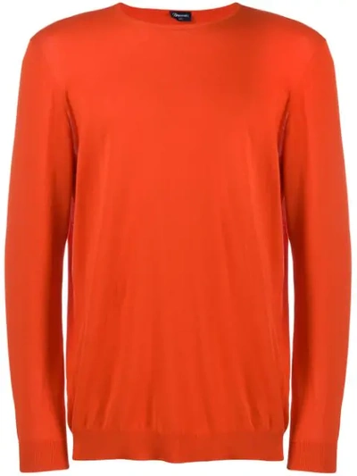 Drumohr Round Neck Jumper In Orange