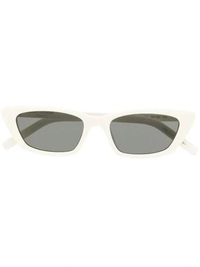 Saint Laurent New Wave Sl Sunglasses In White