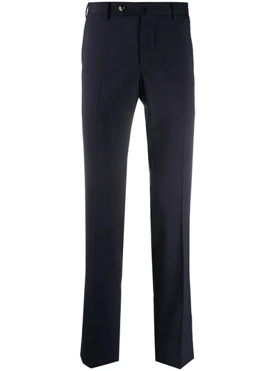 Pt01 Tapered Fit Wool Blend Trousers In Blue