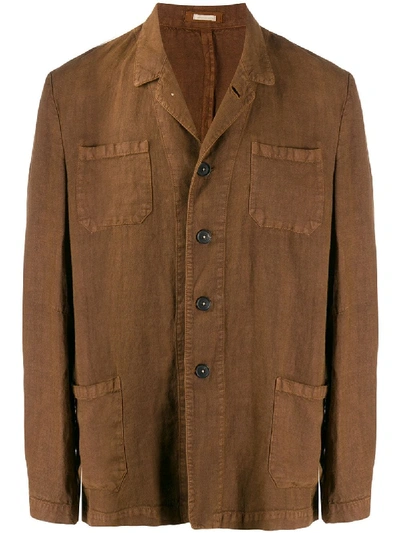 Massimo Alba Algeri Unstructured Linen Jacket In Brown
