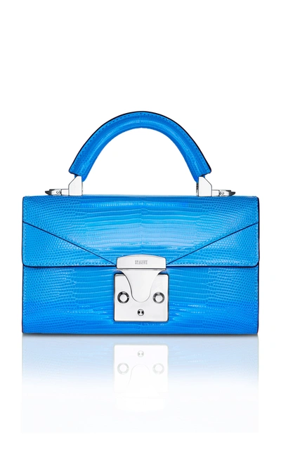 Stalvey Neon Mini Lizard Top Handle 2.0 Bag In Blue