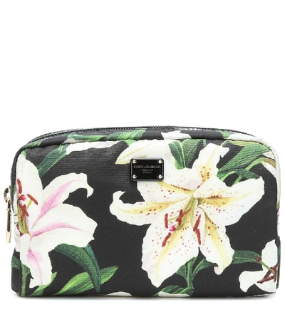 Dolce & Gabbana Printed Shell Pouch In Black