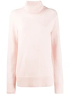 The Row Milina Oversized Wool-cashmere Turtleneck Sweater In Pink