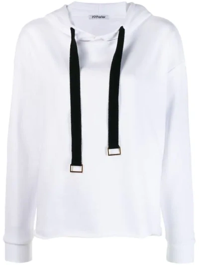 Parlor Slogan Detail Hoodie In White
