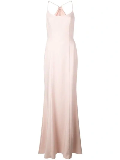 Amsale Flared Sleeveless Gown In Pink