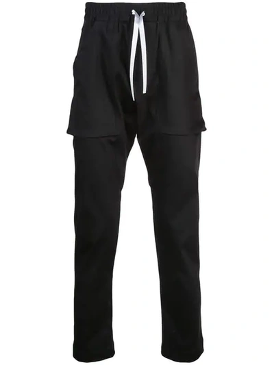 Lost Daze Flap Pocket Drawstring Trousers In Black