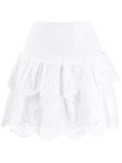 Michael Michael Kors Ruffled Broderie Anglaise Skirt In White