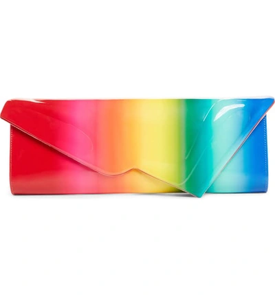 Christian Louboutin So Kate Rainbow Patent Leather Baguette Clutch In Multi