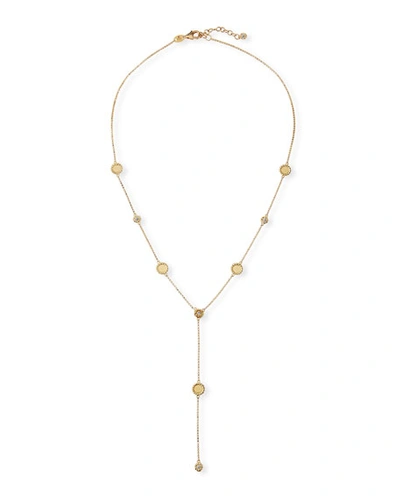 Roberto Coin Barocco Braid 18k Diamond Y-drop Necklace In Gold