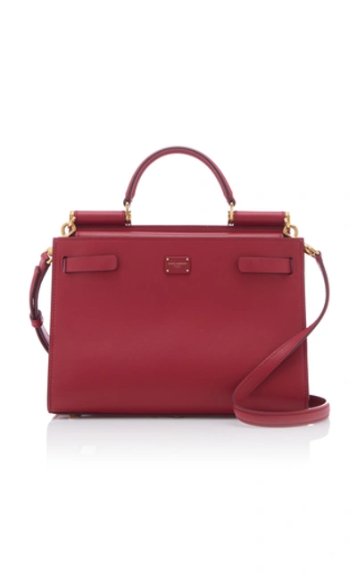 Dolce & Gabbana Sicily Leather Top Handle Bag In Red