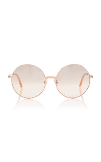 Peter And May Poupi Round-frame Titanium Sunglasses In Pink