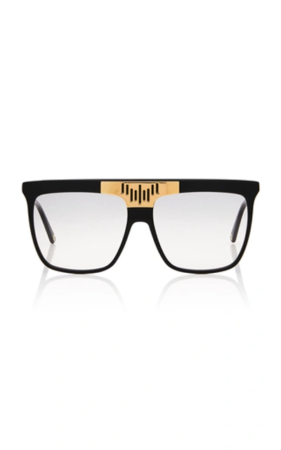 Peter And May Vic Aviator-style Acetate Sunglasses In Black