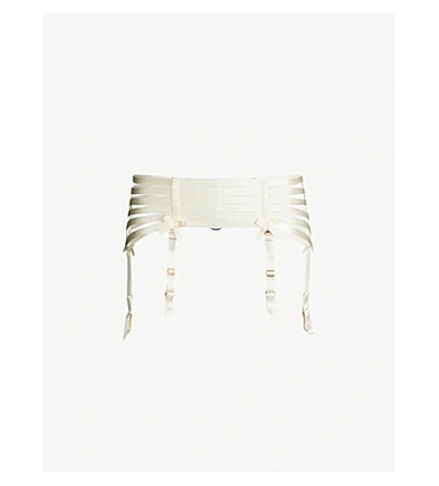 Bordelle Webbed Satin Suspender Belt In Cream