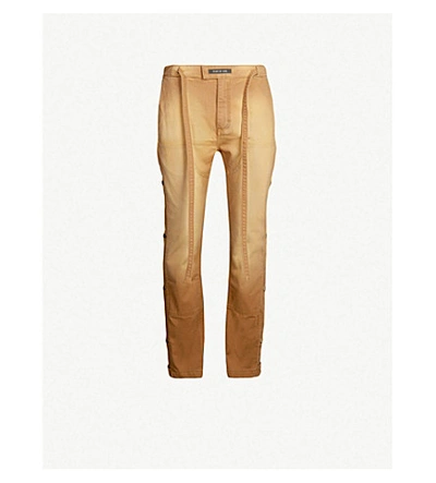 Fear Of God Button-embellished Regular-fit Tapered Denim Trousers In Rust