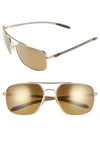 Ray Ban 62mm Polarized Square Sunglasses In Gold