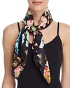 Echo Flourish Floral Silk Scarf In Black