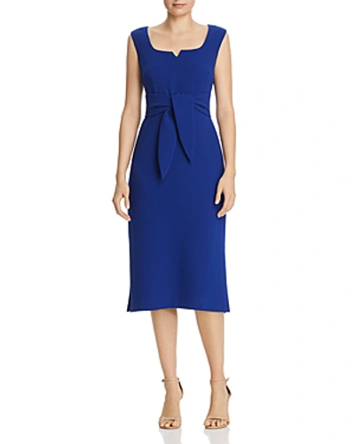 Adrianna Papell Tie-front Sheath Dress In Egyptian Blue