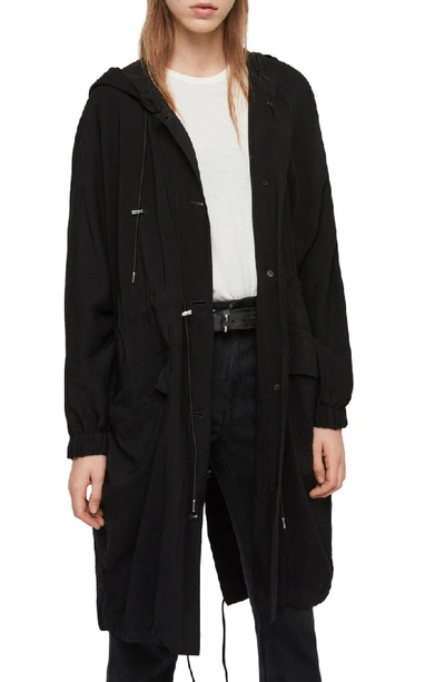 Allsaints Bay Oversize Parka In Black