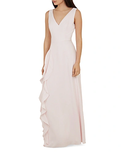 Ted Baker Azaelea Ruffle-detail Gown In Nude Pink