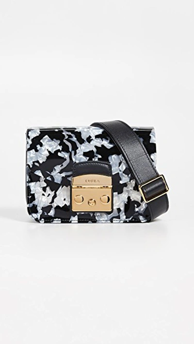 Furla Metropolis Mini Crossbody Bag In Onyx/petalo