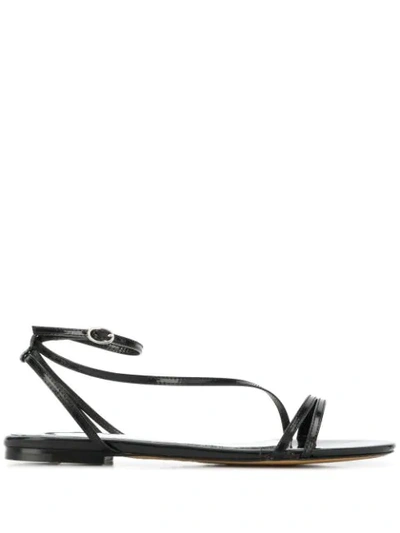 Isabel Marant Aldis Patent-leather Sandals In Black