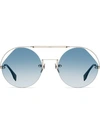 Fendi Round Frame Sunglasses In Blue