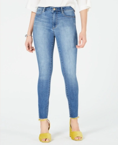 Articles Of Society Heather Frayed-hem Skinny Jeans In Bluefield