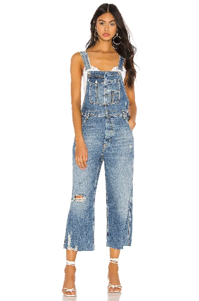 Free People Baggy Boyfriend Overalls In Blue