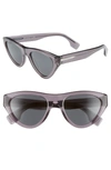 Burberry 52mm Cat Eye Sunglasses - Transparent Grey