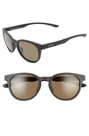 Smith Eastbank 52mm Chromapop(tm) Polarized Round Sunglasses In Matte Black/ Green