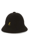 Kangol Bermuda Casual Cloche Hat - Black In Black/ Gold