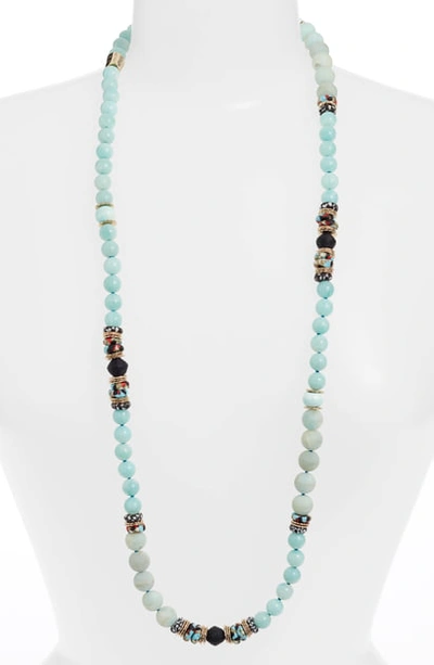 Akola Annie Long Beaded Necklace In Amazonite