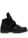 Rick Owens X Birkenstock Velcro High-top Leather Trainers In Black