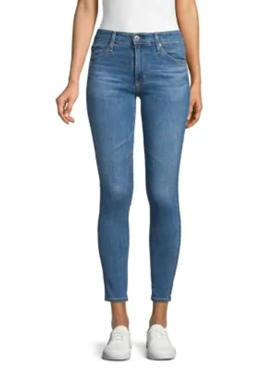 Ag Mid-rise Skinny Ankle Jeans In Blue