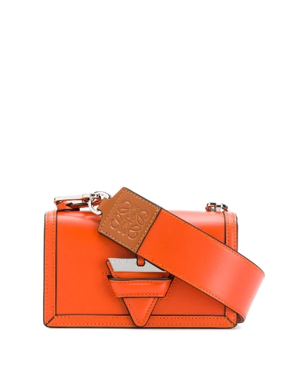 Loewe Barcelona Small Leather Shoulder Bag In Orange