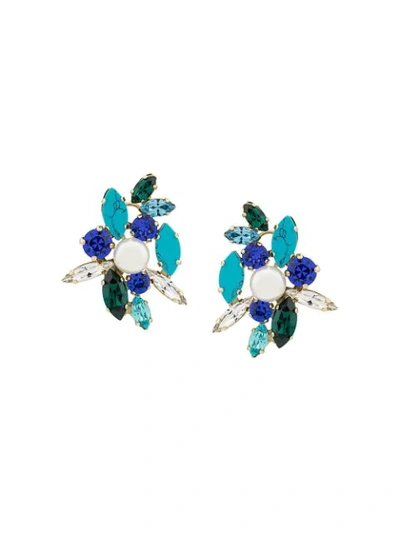 Shourouk Swarovski Crystal Earrings In Blue
