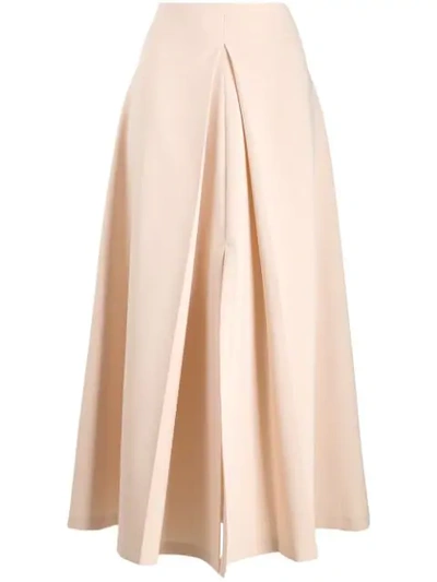 A.w.a.k.e. Mode Front Pleat Skirt - Neutrals