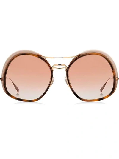 Max Mara Oversized Frame Sunglasses In Gold