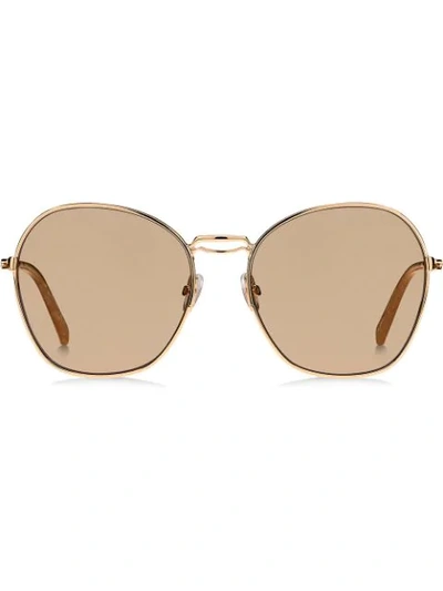 Max Mara Round Frame Sunglasses In Gold