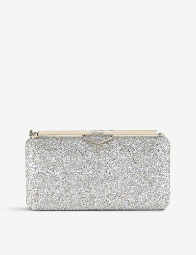 Jimmy Choo Womens Champagne Ellipse Coarse Glitter Clutch