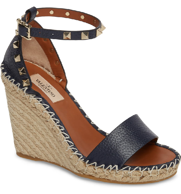 valentino rockstud espadrille wedge sale