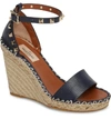 Valentino Garavani Rockstud Espadrille Wedge In Marine