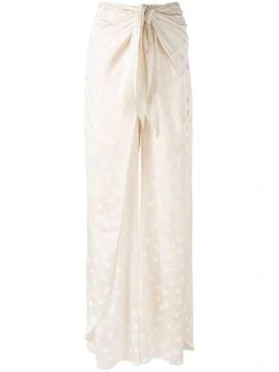 Johanna Ortiz When The Sky Is Clear Skirt-overlay Jacquard Pants In White