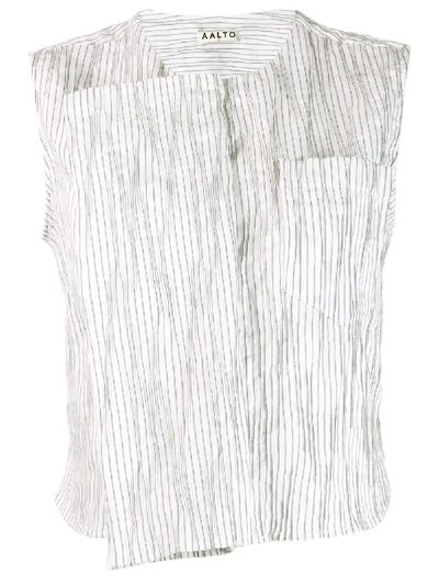 Aalto Layered Shirt With Pinstripes - White