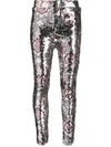 Isabel Marant Odizo Allover-print Sequin Pants In Metallic
