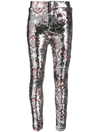 Isabel Marant Odizo Allover-print Sequin Pants In Metallic