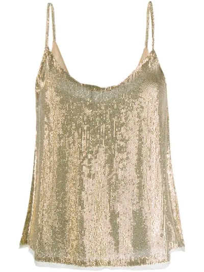 Mes Demoiselles Sequin Slip Top - Gold