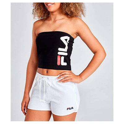 Fila Teodora Logo Bandeau Top In Black | ModeSens