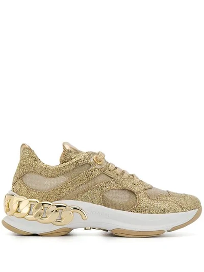 Casadei Glitter Chunky Sneakers - Gold