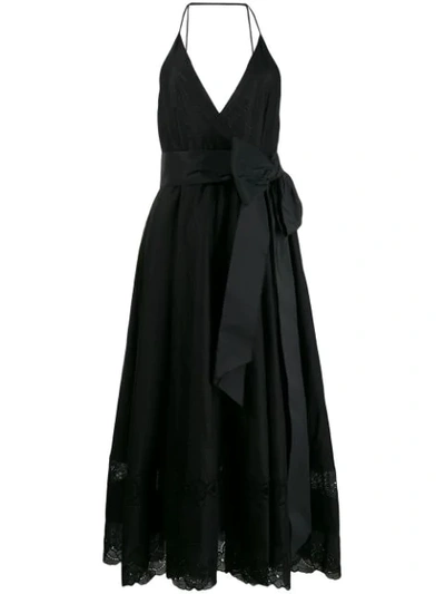 N°21 Bow Embellished Midi Dress In Black